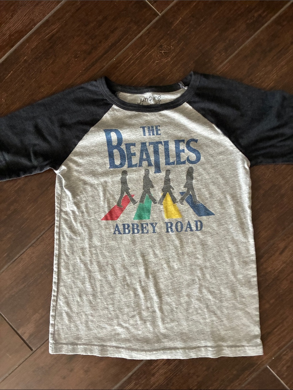 jumping beans Gray & Black Raglan Tee with Colorful Abbey Road Graphic